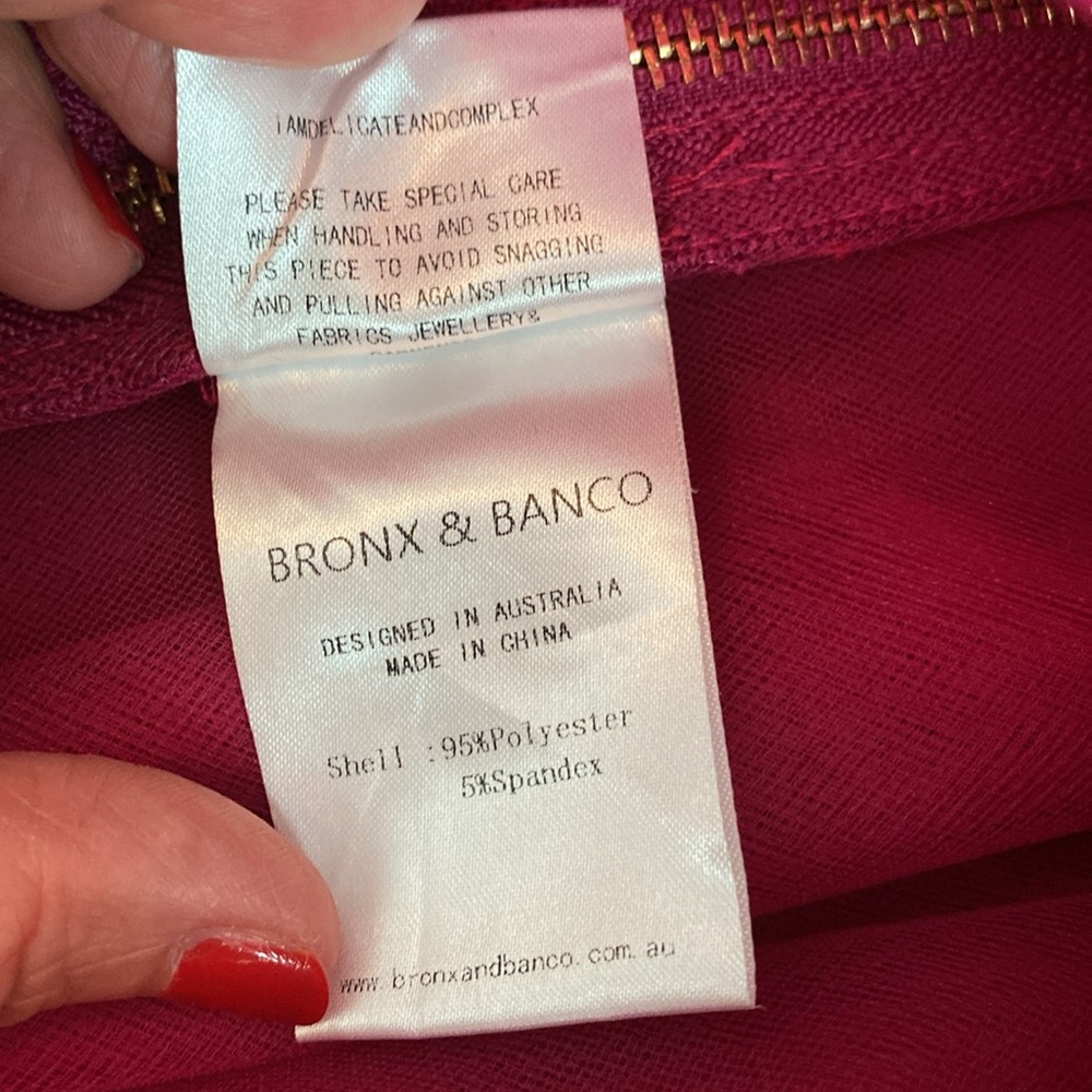 Bronx & Banco NWT Womens Florence Fuchsia Mini Dress Gold Zipper Tulle Size 8 US - Picture 12 of 16